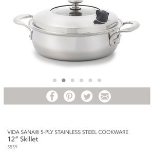 5 ply Stainless steel cookwear12” Skillet